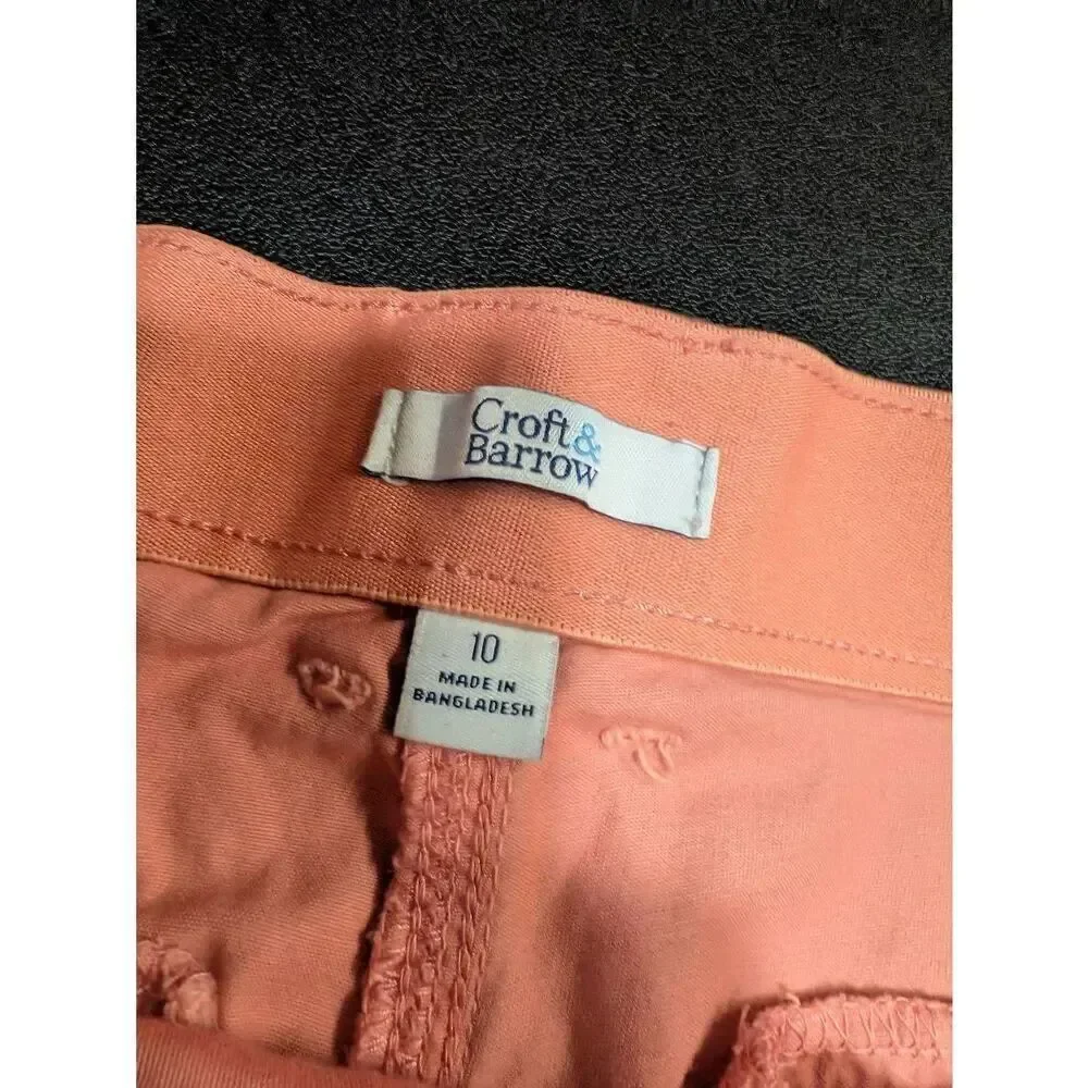 Croft & Barrow Shorts Womens Size 10 Dusty Rose Natural Fit Weathered Stretch Wa